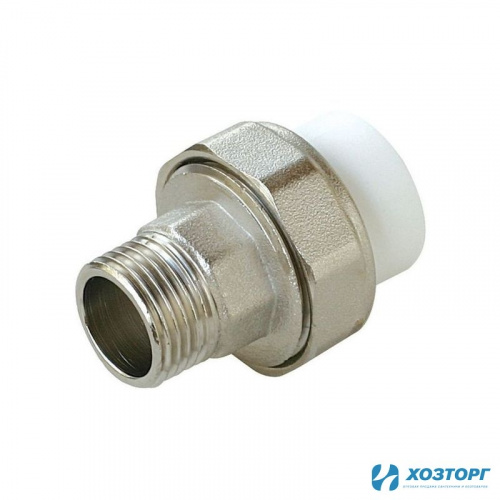 Муфта комбинированная разъёмная нар.рез. 20* 1/2 Damento белый (10/220)